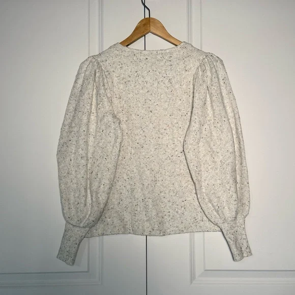 1.STATE Cream Speckled Knit Sweater - Picture 5 of 5